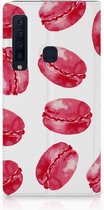 Geschikt voor Samsung Galaxy A9 (2018) Standcase Hoesje Design Pink Macarons