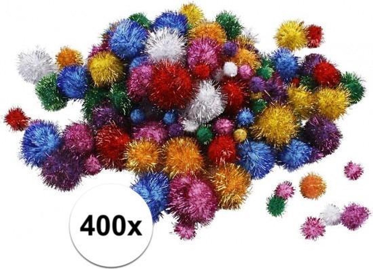 komen neef Onze onderneming 400x knutsel glitter pompons assorti | bol.com