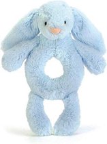 Jellycat - Blauw - Rammelaar - Bashful Baby Bunny - Knuffelrammelaar - Baby rammelaar - Kraamcadeau