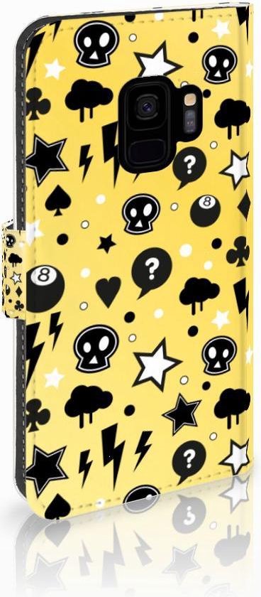 Téléphone Portable Couverture Standing pour Samsung Galaxy S9 Coque Punk Jaune
