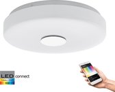 EGLO Connect Beramo-C - Wand/Plafondlamp - Wit en gekleurd licht - Ø290 - Wit/Chroom