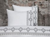SALE - Fissaggio | Dekbedovertrekset Bohemian Embroidery - 140x200/220 cm - Wit / Grijs