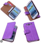BestCases Samsung Galaxy S3 Neo - Glamour Echt Leer Bookcase Paars - Lederen Leder Cover Case Wallet Hoesje