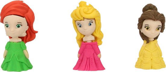 Disney Princess 4-delige 3D Gummen Set voor Meisjes - 5x2x2cm - 4 Stuks