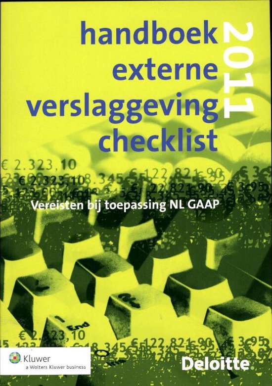 Cover van het boek 'Handboek externe verslaggeving checklist  / 2011' van D. Manschot