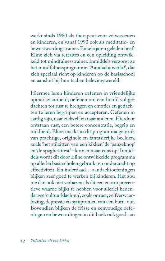 Tekstpagina met inhoudsopgave van "Stilzitten als een kikker".