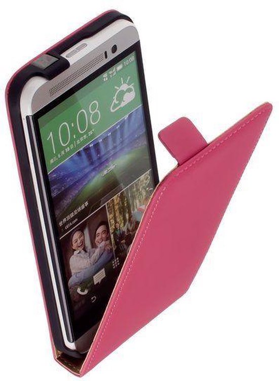 Lederen Roze Flip case HTC One E8 Ace Flipcase | bol.com