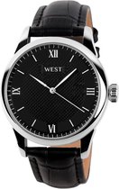 West Watch - Model Amsterdam - basic heren horloge - analoog - lederen band - 38 mm - zwart