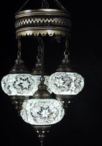 Super bol.com | Hanglamp - wit - glas - mozaïek - Turkse lamp - oosterse VS-31