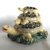 Tortue Feng shui 3 en 1 couleur ivoire longue durée de vie et bonne chance 11x6.5x8cm