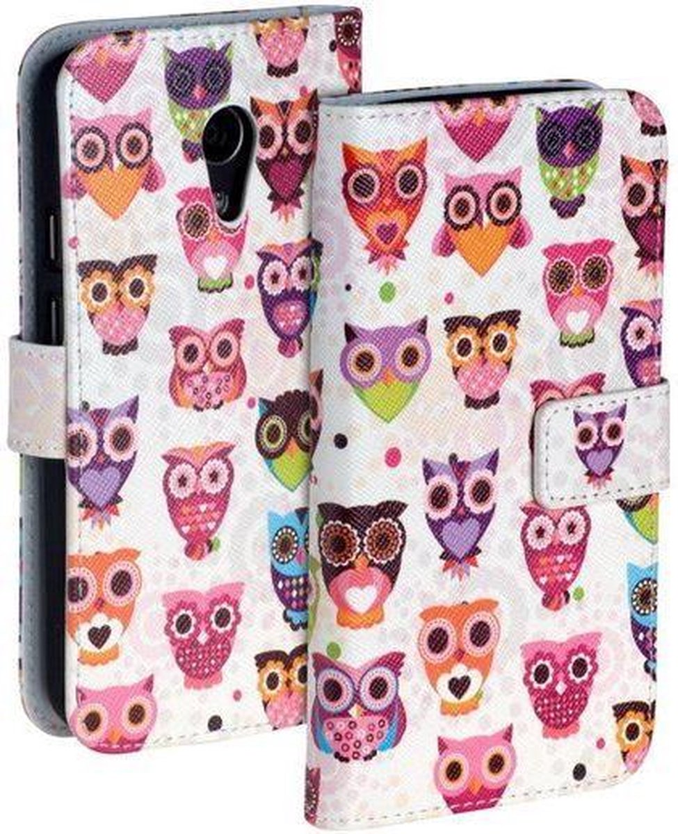 Uil Wit Motorola Moto G 2014 Bookstyle case Telefoonhoesje