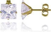LGT Jewels Stud oorbellen Gold Edition transparent 6mm