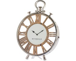 Riverdale - Tafelklok Luton zilver 40cm