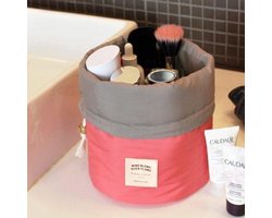 Donker Roze Make Up Tasje / Toilettas / Etui / Organizer / Opberger - Toilettas / Travel Organizer Reis Toilet Bag Organiser - Dames Make Up Tas Koffer / Opberg Box / Reis Cosmetica Tas / Opbergsysteem / Houder