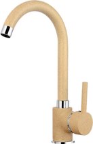 Keukenkraan DESERT VIEW - Wastafelkraan - Hoge uitloop - Draaibaar – Mengkraan BEIGE - Modern Strakke Design - Actie OP=OP