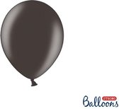 Mini Ballonnen 12cm, Metallic zwart (1 zakje met 100 stuks)