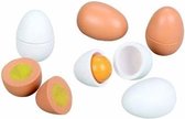 Mamamemo Speelgoedeten 6 Eieren Met Doos Beige 15 X 9 Cm