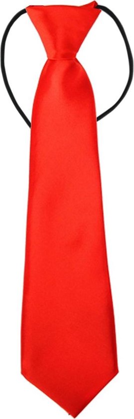 Fako Fashion® - Cravate pour enfants - Uni - Élastique - Rouge