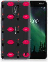 Nokia 2 TPU Hoesje Design Lipstick Kiss