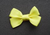 haarknipje, haarspeldje, alligatorknip, speldje met dubbel strik van grosgrain lint geel– gratis verzending