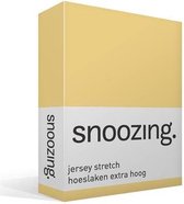 Snoozing Jersey Stretch - Hoeslaken - Extra Hoog - Lits-jumeaux - 200x200/220 cm - Geel