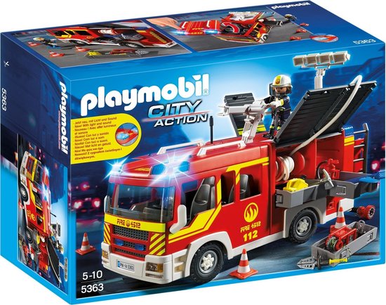 Playmobil Brandweer pompwagen met licht en sirene  - 5363