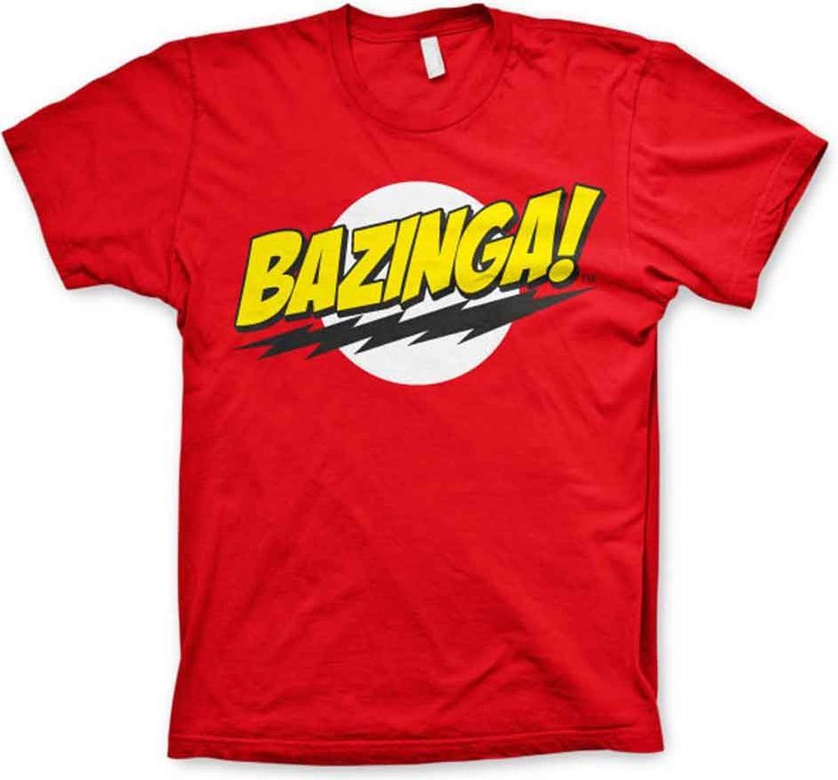 The Big Bang Theory Heren Tshirt -S- Bazinga Super Logo Rood