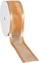 Satin edge Organzalint Goud – 38 mm × 25 m – Organza