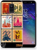 Geschikt voor Samsung Galaxy A6 (2018) Uniek TPU Hoesje Postzegels