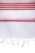 Hamamdoek "Sultan"Wit met rode strepen