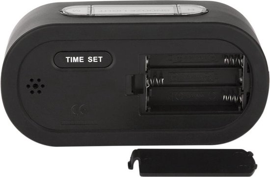 JAP AP17 digitale wekker - Stevige alarmklok - Met snooze en verlichtingsfunctie - Beschermhoes van rubber - Zwart
