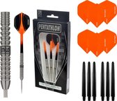 Pentathlon – T3 Oranje 22 gram 90% Tungsten – dartpijlen – inclusief bijpassende – darts shafts – en – darts flights