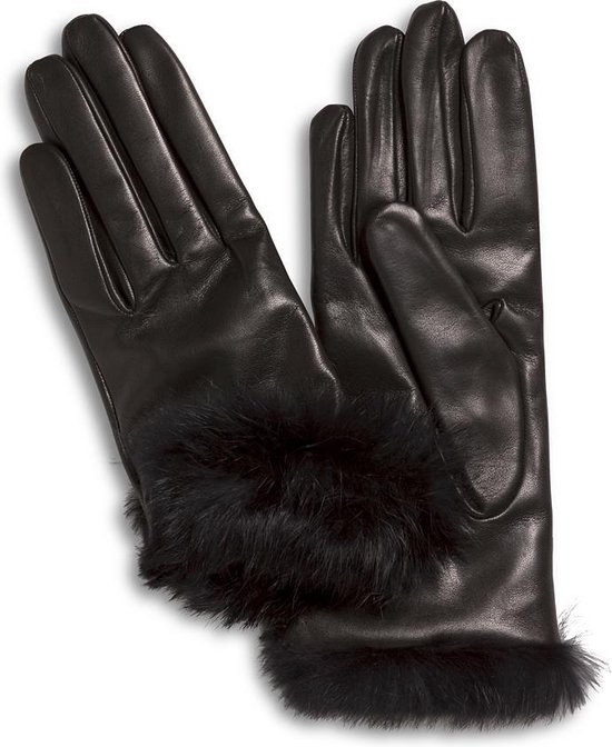 Dames Winter Lederen handschoenen met konijnenbont voering Accessoires Handschoenen & wanten Rijhandschoenen 