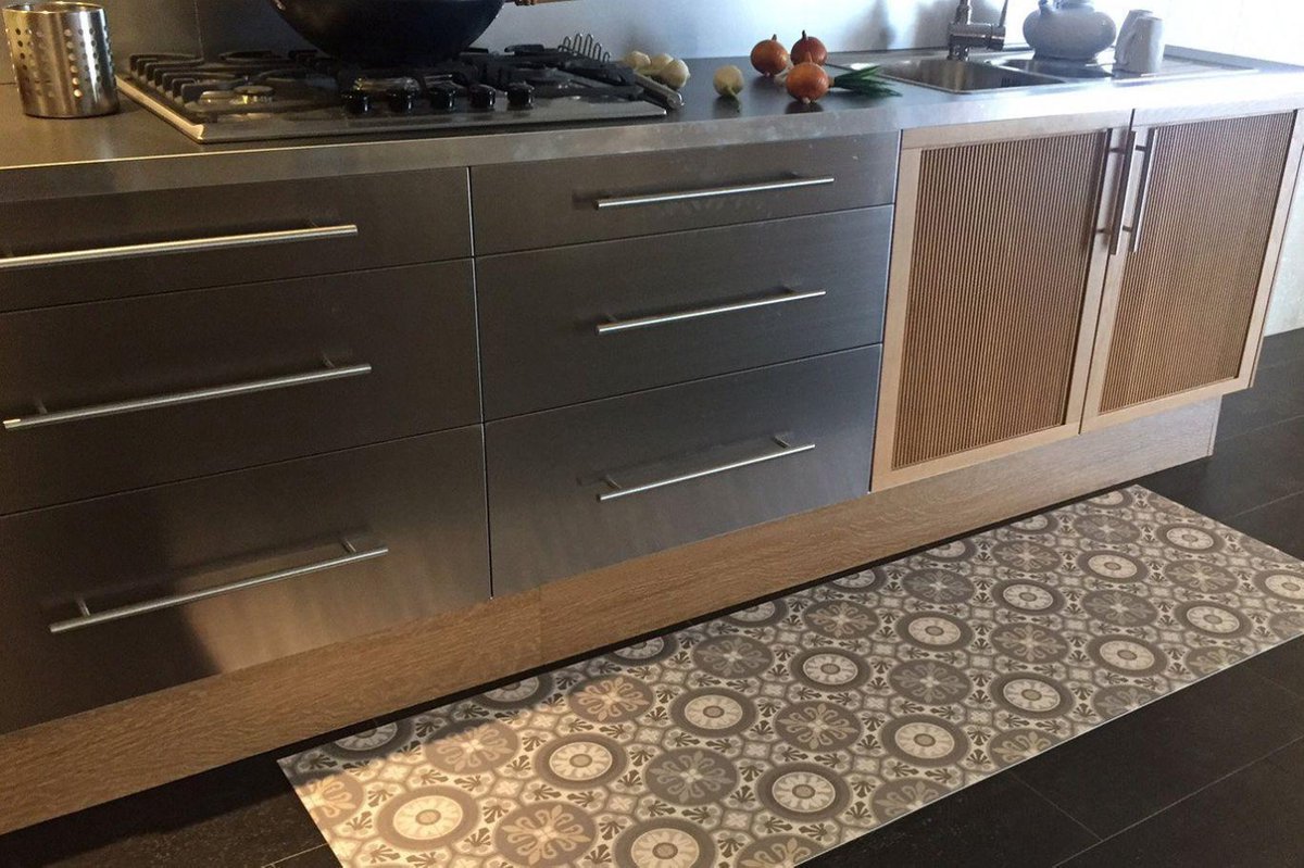 JYG Vloerkleed - Keukenloper Retrolux Mechelen 50x400 - Grijs - Beige