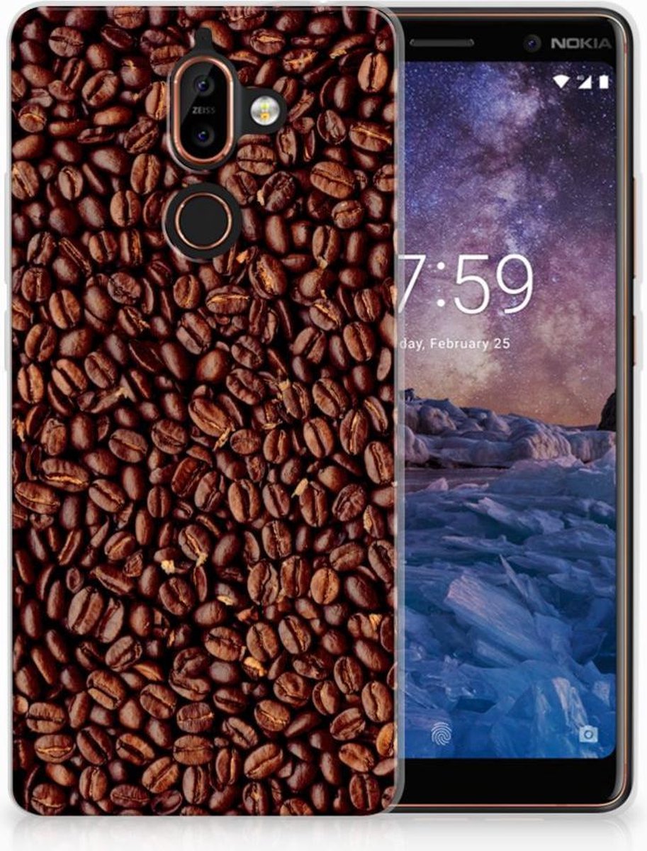 Nokia 7 Plus Siliconen Case Koffiebonen