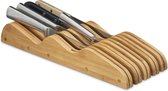 tiroir de bloc de couteaux relaxdays - porte-couteaux bambou - organisateur de couteaux - porte-couteaux - vide L