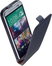 Lelycase Lederen Flip case case Telefoonhoesje HTC One M8 Zwart