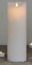 LED kaars wit XXXL 30cm x 10cm | echt vlameffect en veilige LEDkaars | wax led kaars | led-kaars met echt vlam effect | afstandsbediening en timer | batterijen