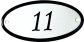 Emaille huisnummer ovaal nr. 11 10x5cm