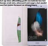 Premium Leren Lederen Leer Hoesje voor Huawei P8 Lite Boek Hoesje Book Case Wit