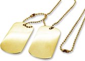 Amanto Ketting Elco - 316L Staal PVD - Dogtag - 52x30mm - 70cm