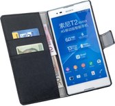 LELYCASE Bookcase Flip Wallet Cover Hoesje Sony Xperia T2 Ultra Zwart