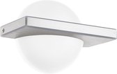 EGLO Boldo - Wandlamp - 1 Lichts - Aluminium-Geborsteld - Wit