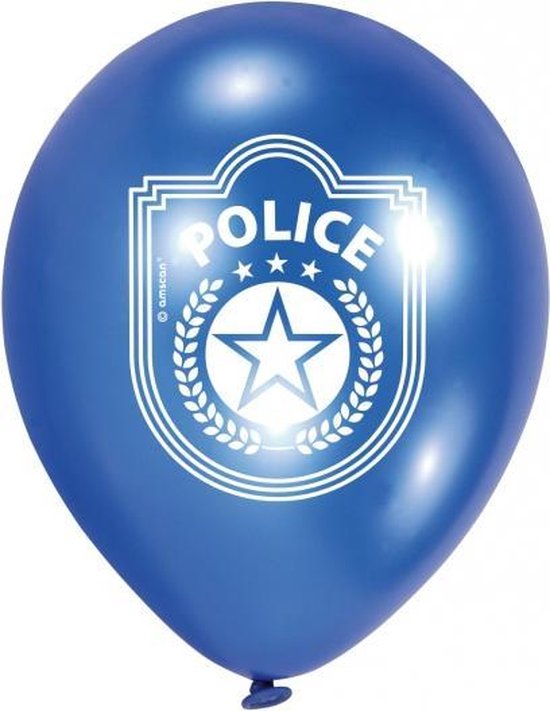 Politie feestje thema ballonnen 6x stuks - kinder verjaardag feestartikelen  | bol.com