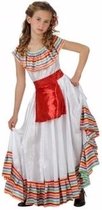 Mexicaans meisje kostuum met rood schortje 128 (7-9 jaar)