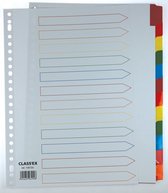 Class'ex tabbladen wit 23-gaatsperforatie 12 gekleurde tabs
