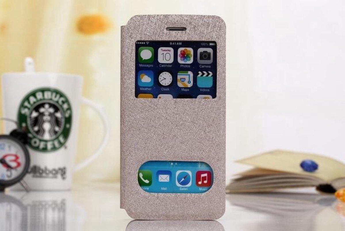 View Cover Zijde Patroon voor iPhone 6 _ Champagne