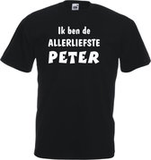 Mijncadeautje T-shirt - Ik ben de liefste PETER - Unisex Zwart (maat L)