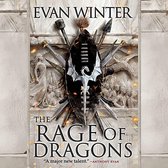Boekomslag van The Rage of Dragons door Evan Winter met een zwart schild, speren en een zilveren draak.