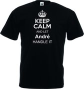 Mijncadeautje T-shirt - Keep Calm - met voornaam - Unisex Zwart (maat L)